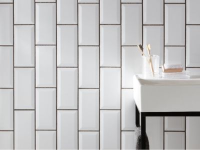 Enhance The Look With Vertically Styled White Metro Tiles